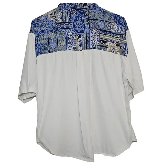 Vintage Maren Funky printed Blue White Blouse. - Picture 7 of 7